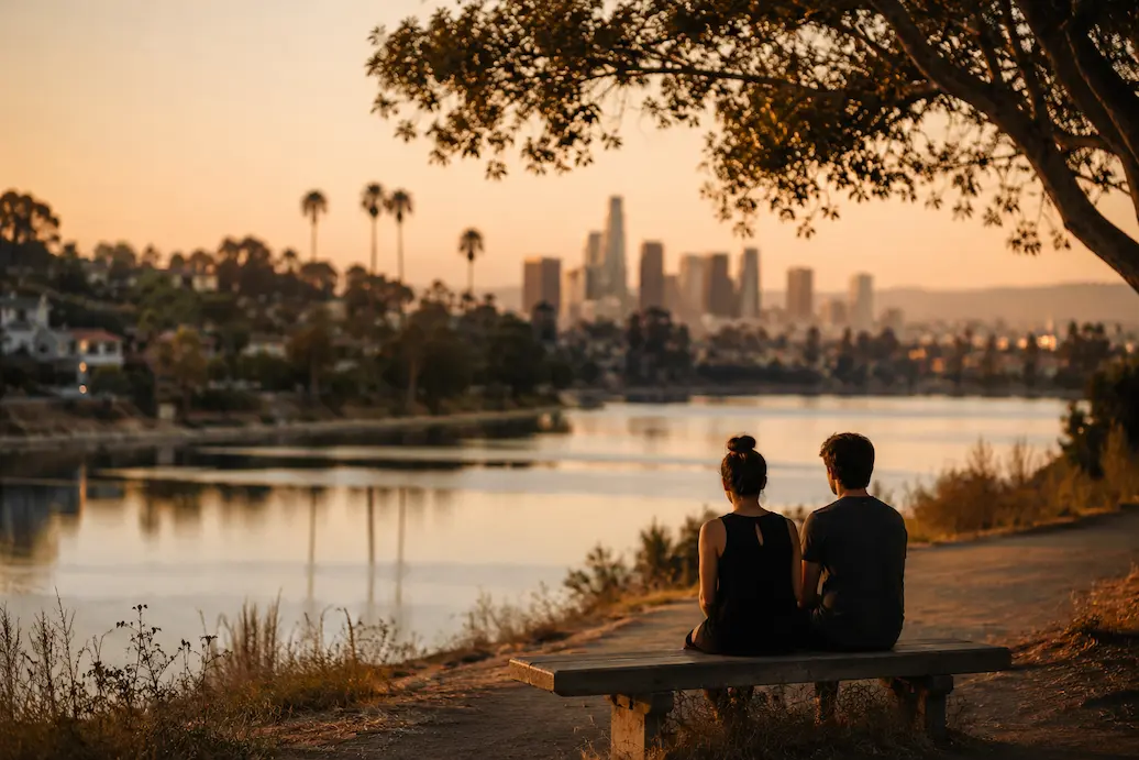 Quiet sunset by the water