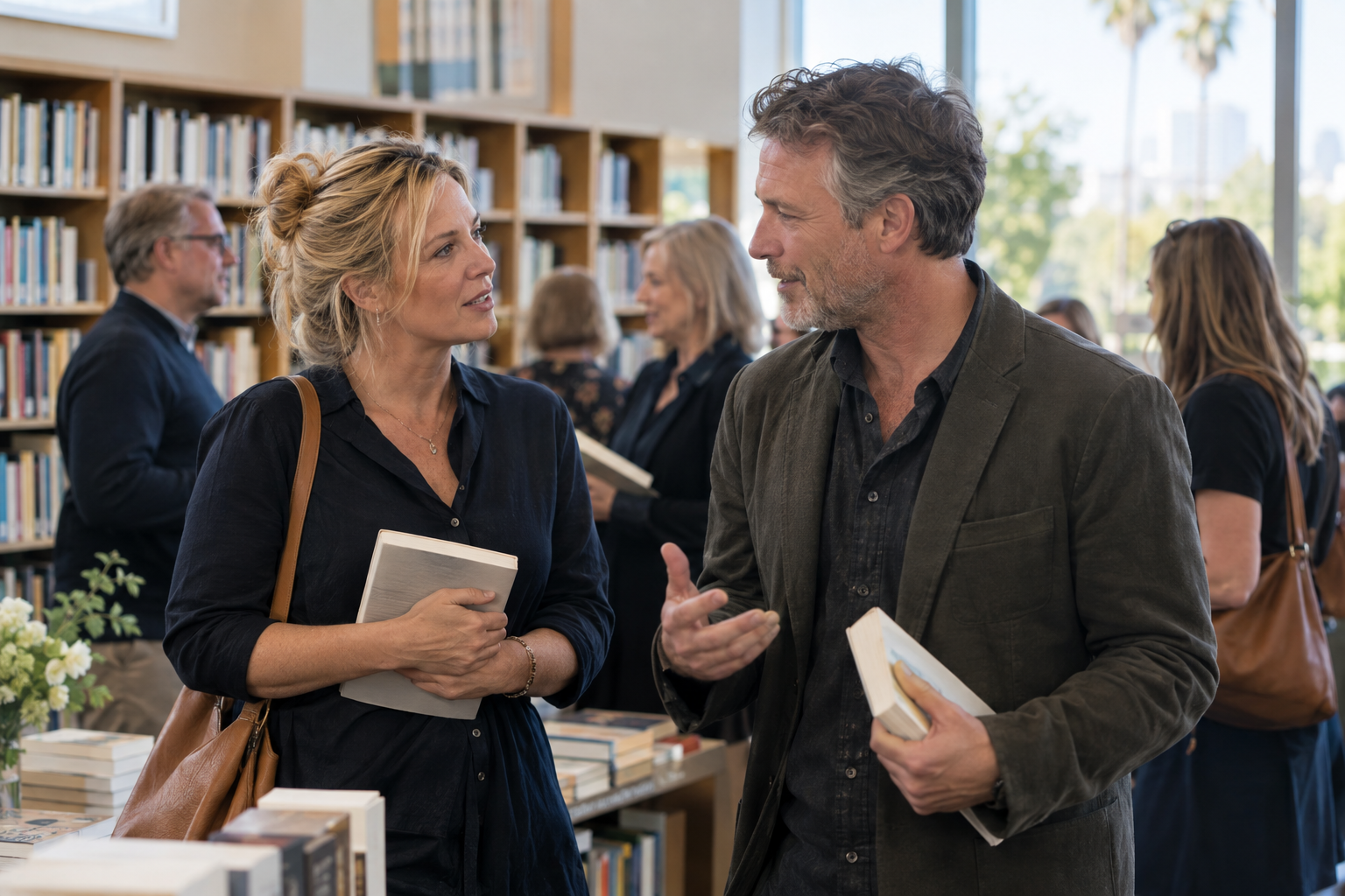 New Los Angeles residents meeting at a community book event